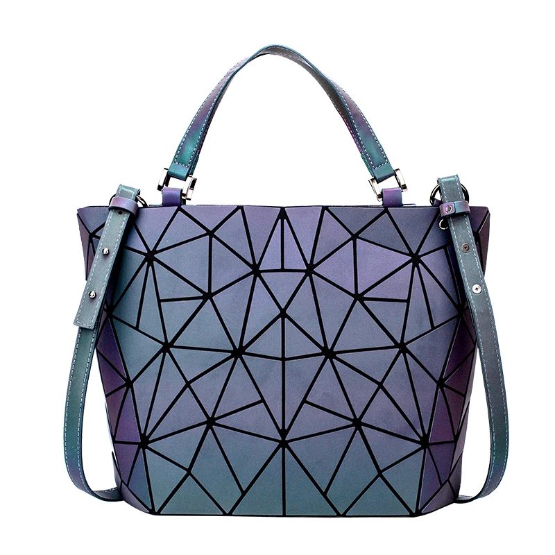 

Женская светящаяся сумка bao, геометрические сумки для женщин, 2020 стеганые сумки на плечо, лазерная простая Складная женская сумка, женская сумка