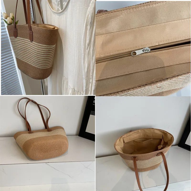 Соломенная сумка женская летняя 2024 новая роскошная дизайнерская на плечо для