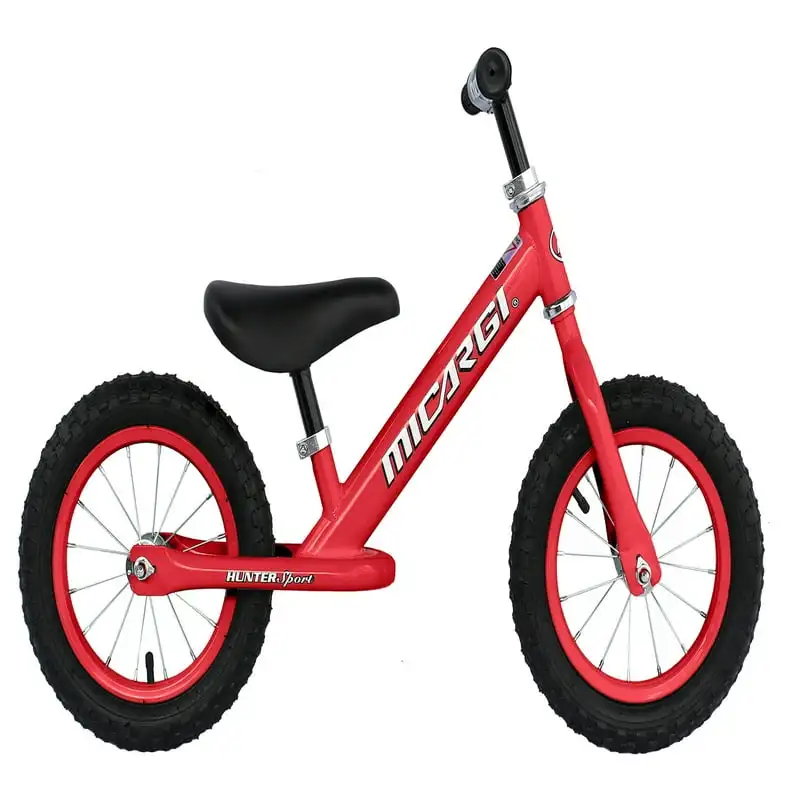 

12" Road Sport Balance Bike Steel Frame Bicycle No-Pedal Red Rims with Air Tire 's Bike - Red
