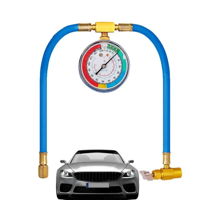 

Car AC Refrigerant Refill Kit Car Air Conditioner Recharge Hose Gauge With Hose Reusable AC Manifold Gauge Set For Cars Trucks