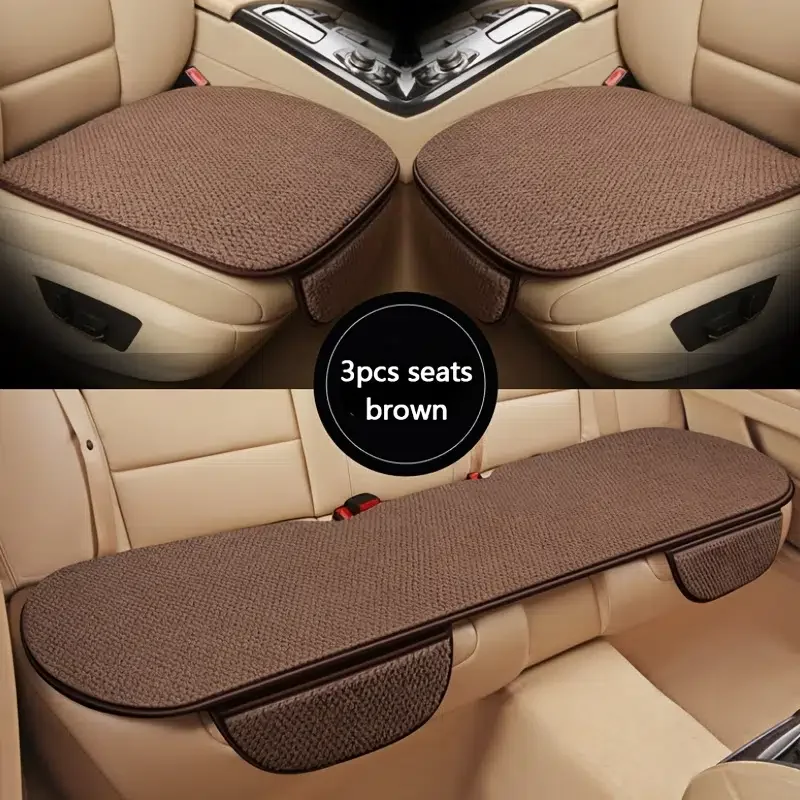 

3pcs Car Seat Covers Set Winter Plush Warm Car Seat Cushion Lamb Wool Front Rear Seat Protector Pad For Car Seats
