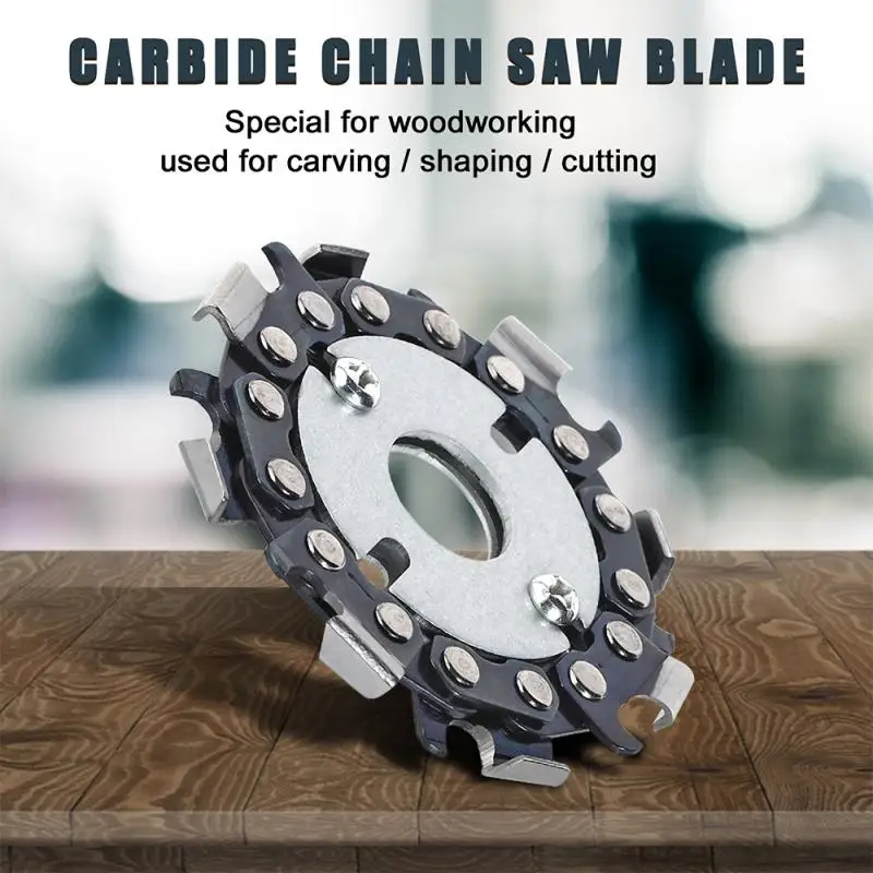 

2.5 Inch 16mm Wood Carving Disc Chain Saw Blade Multi-Functional Angle Grinder Woodworking Chain Plate Tool Chain Disc