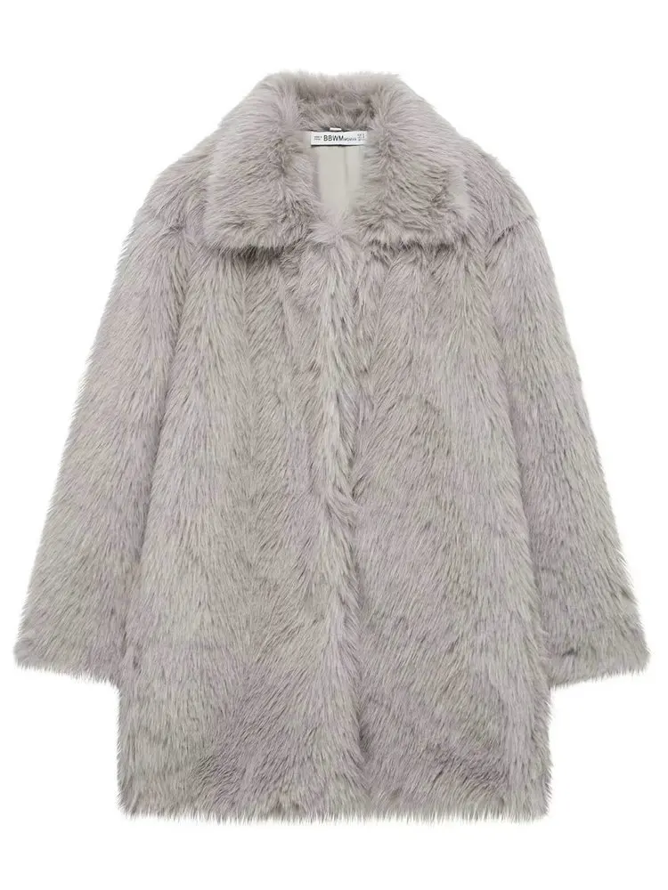 2025 зимние женские элегантные теплые длинные пальто из искусственного меха