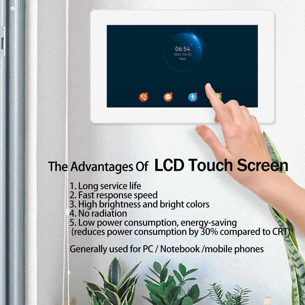 JeaTone 1080P Wi-Fi сенсорный экран 7-дюймовый видеодомофон Tuya Smart APP частный жилой