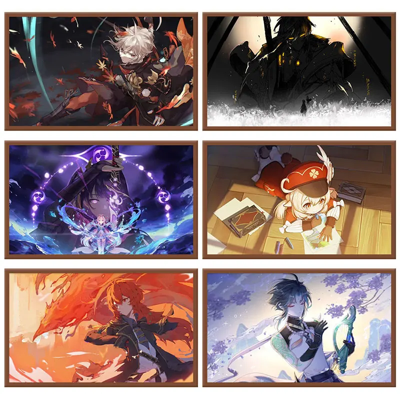 Японское аниме популярный постер воздействия Genshin фигурка Керри чжунглли холст