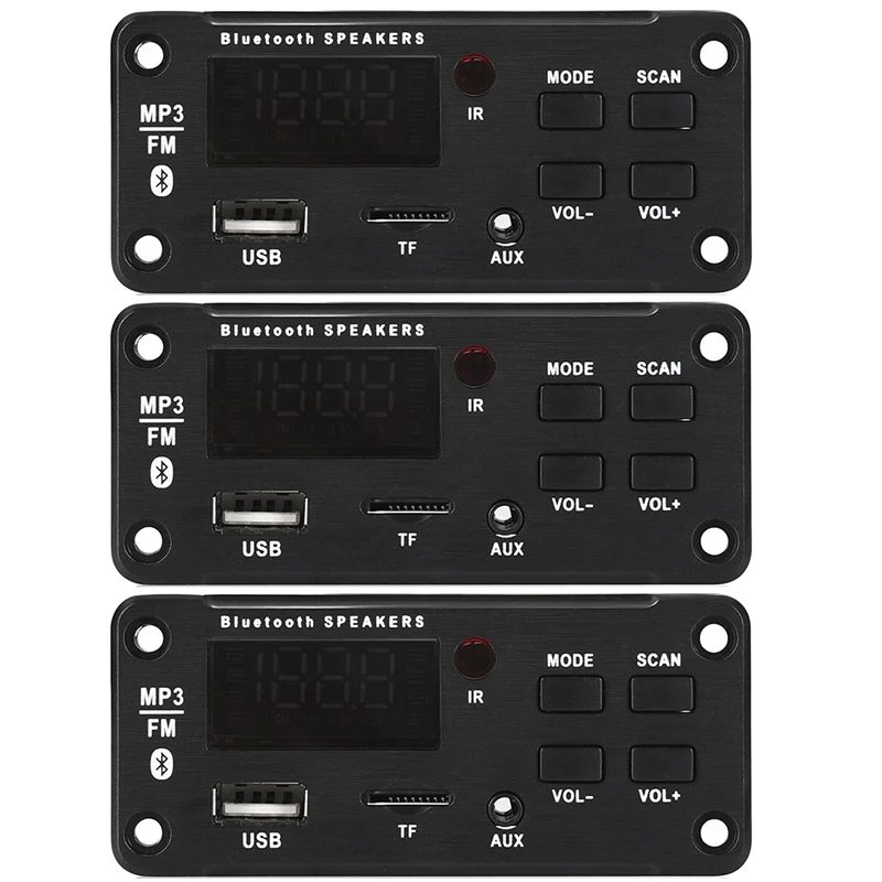 

3-х усилитель 25Wx2 12В MP3 декодер плата аудио модуль Bluetooth 5,0 беспроводной музыкальный Автомобильный MP3-плеер с Bluetooth