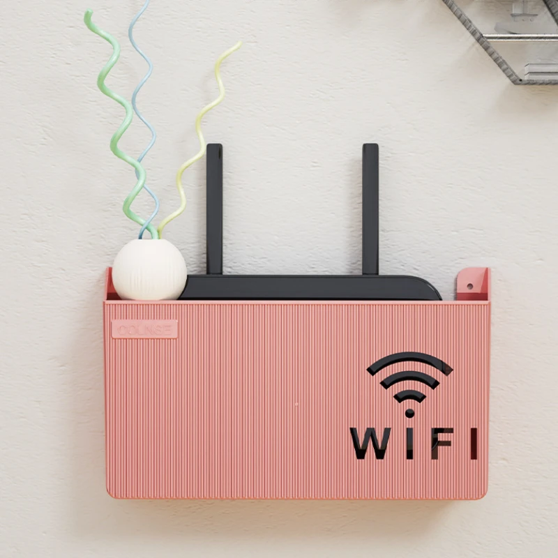

Wireless Wifi Router Shelf Wall-mounted ABS Storage Box Home Gadgets Bathroom Accessories Household Items Desk Makeup Organizers