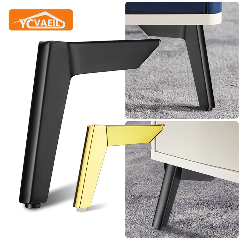 4 pezzi 8-15cm gambe per mobili in metallo nero oro per divano letto armadio tavolino piedi sedia scrivania gambe sostituzione piede Hardware