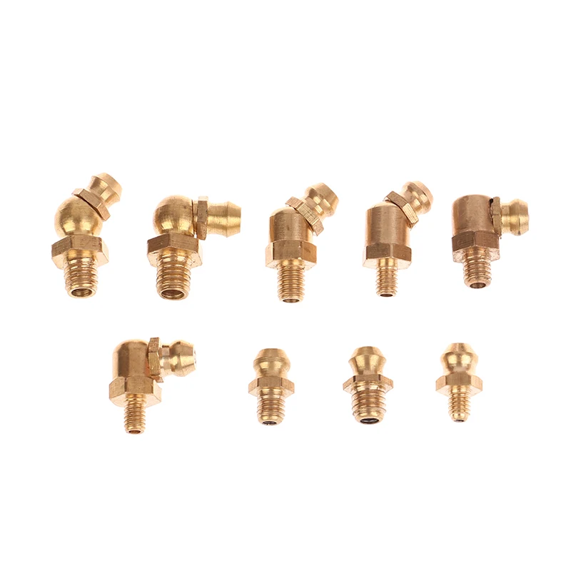 

1pc M4 M5 M6 Male Thread 1mm Pitch 45 90 Degree straight Brass Hydraulic Grease Nipple Fittings