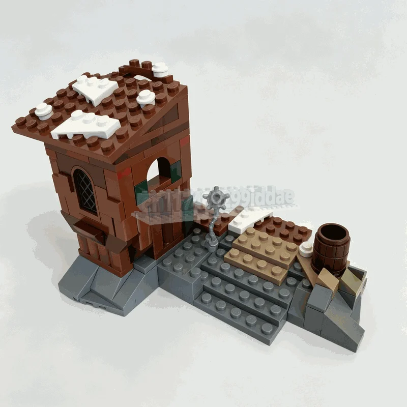 НОВИНКА: 512 ДЕТАЛЕЙ MOC. Средневековая сцена с деревянными воротами, башней, причалом и мостом. Конструктор для самостоятельной сборки. Креативный архитектурный конструктор. Подарок. (art.: 3920dd2a175fa) - 3920dd2a175fa