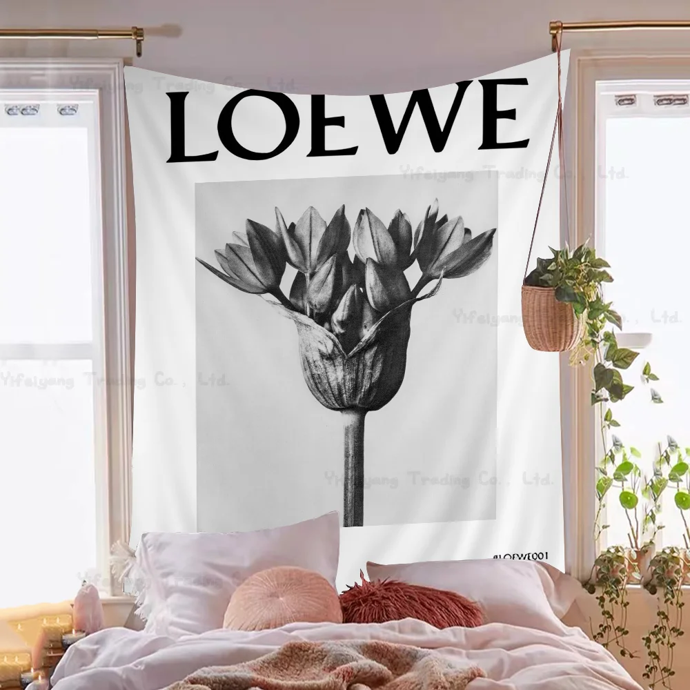 Современные черно-белые растения искусство Loewe висячие богемные гобелены для