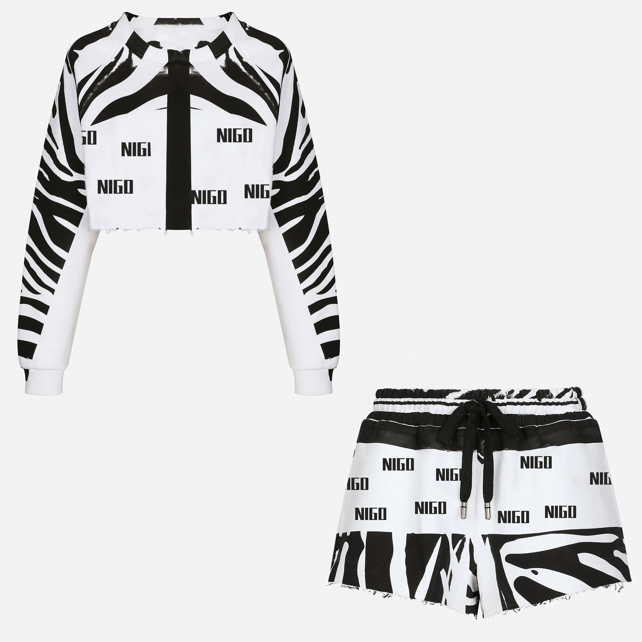 

NIGO Cotton Pullover Long Sleeved Shorts Sports Set Suit #nigo57383