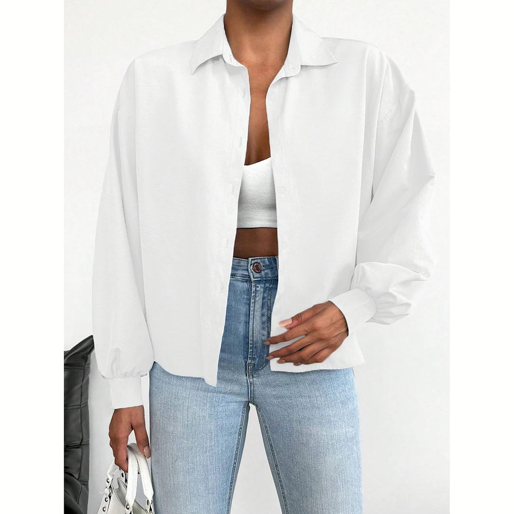 Mia Muse женские рубашки осень-зима элегантные приличные однотонные с длинным