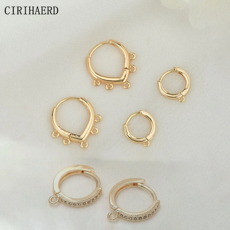 

3 Type 14K Gold Plated Earring Clasps Round Hoop Earring Hooks DIY Jewellery Making Supplies Findings Pearl Earrings Accessories
