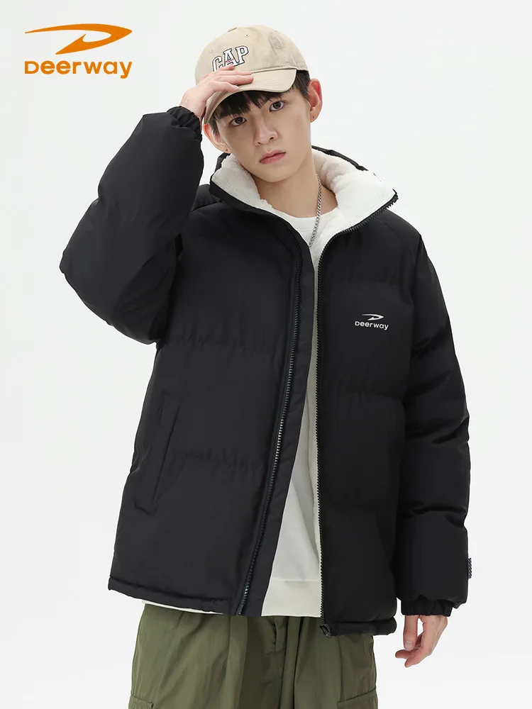 Delhui Stand Collar Cotton-padded jacket Men's Autumn and Winter New Thickened Warm down Coat Boys Winter clothes Cold-Proof ...