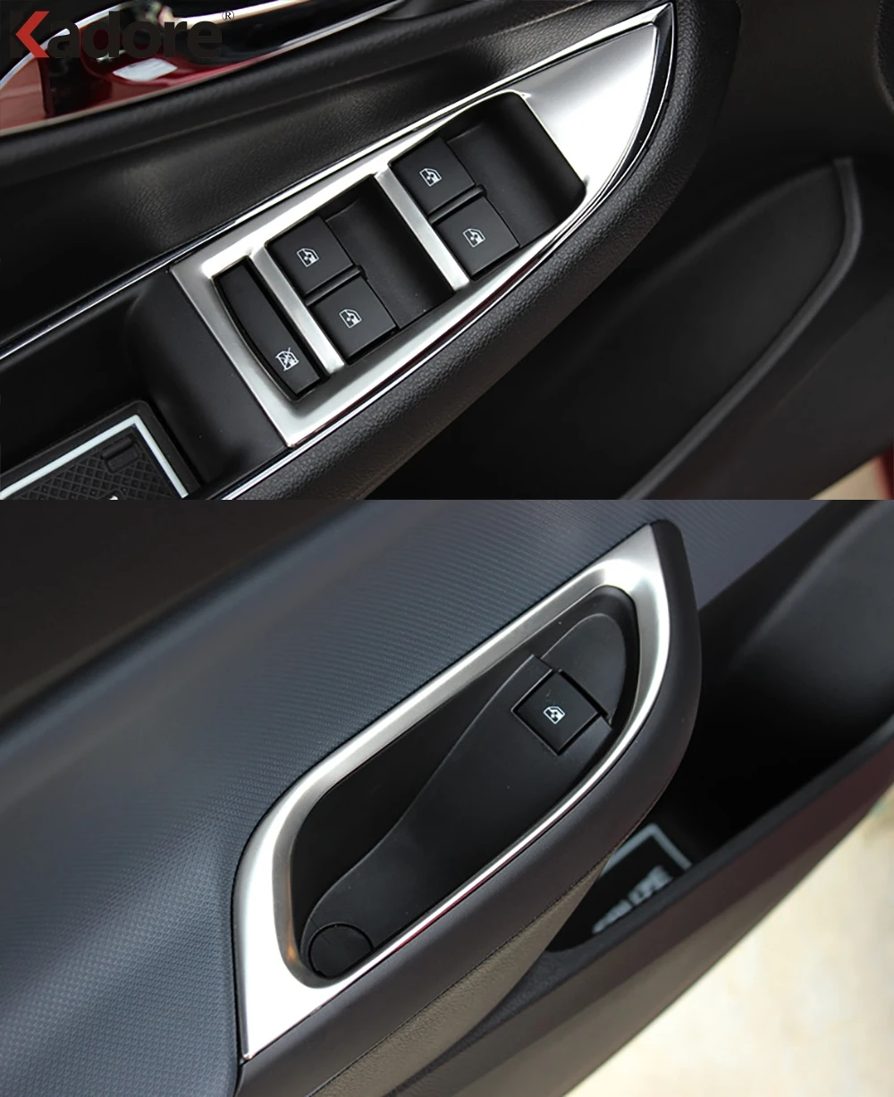 

For Chevrolet Cruze 2017 2018 Stainless Steel Inner Window Lift Switch Button Cover Trim Side Door Handle Armrest Frame Cover
