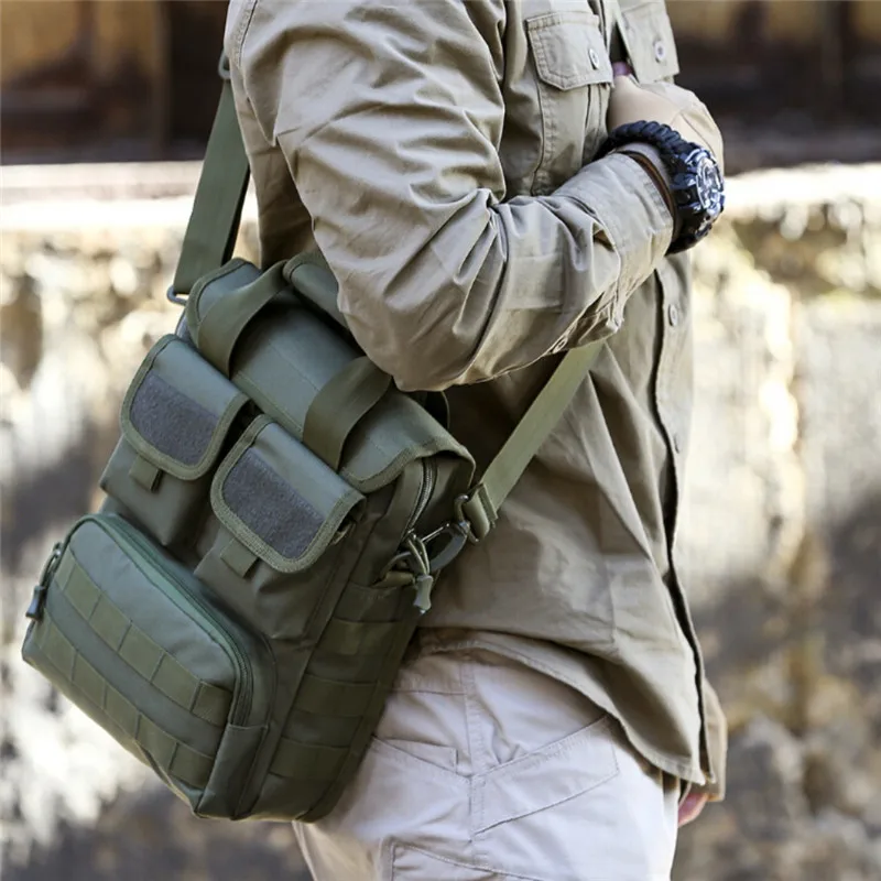

LUC Military Tactical Bag Molle Shoulder Bags Waterproof Male Camouflage Single Belt Sack Handbags 600D Nylon Hunting Backpack