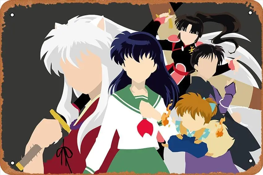 Инуяша (персонаж) Шипсу (Инуяша) Кагоме Гигураши Мирку Саго Аниме Плакат Домашняя