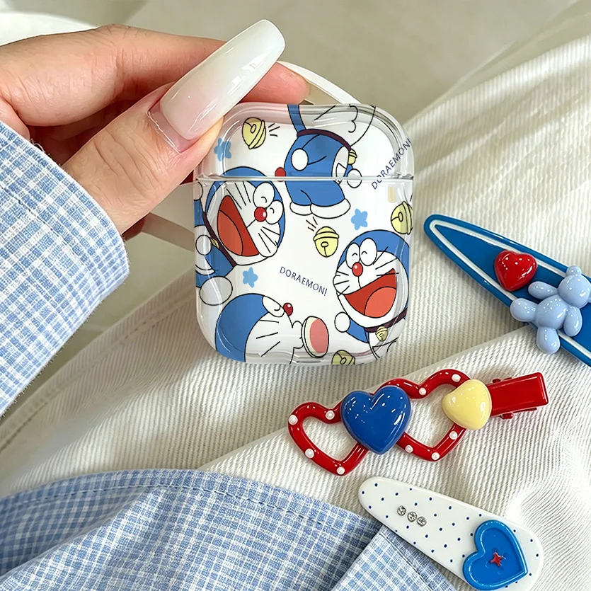 Фото Милый 3D-чехол Doraemon из мягкого полупрозрачного силикона для Airpods 4 3 Pro 2 1, защитный чехол для беспроводных наушников Pro2 №5