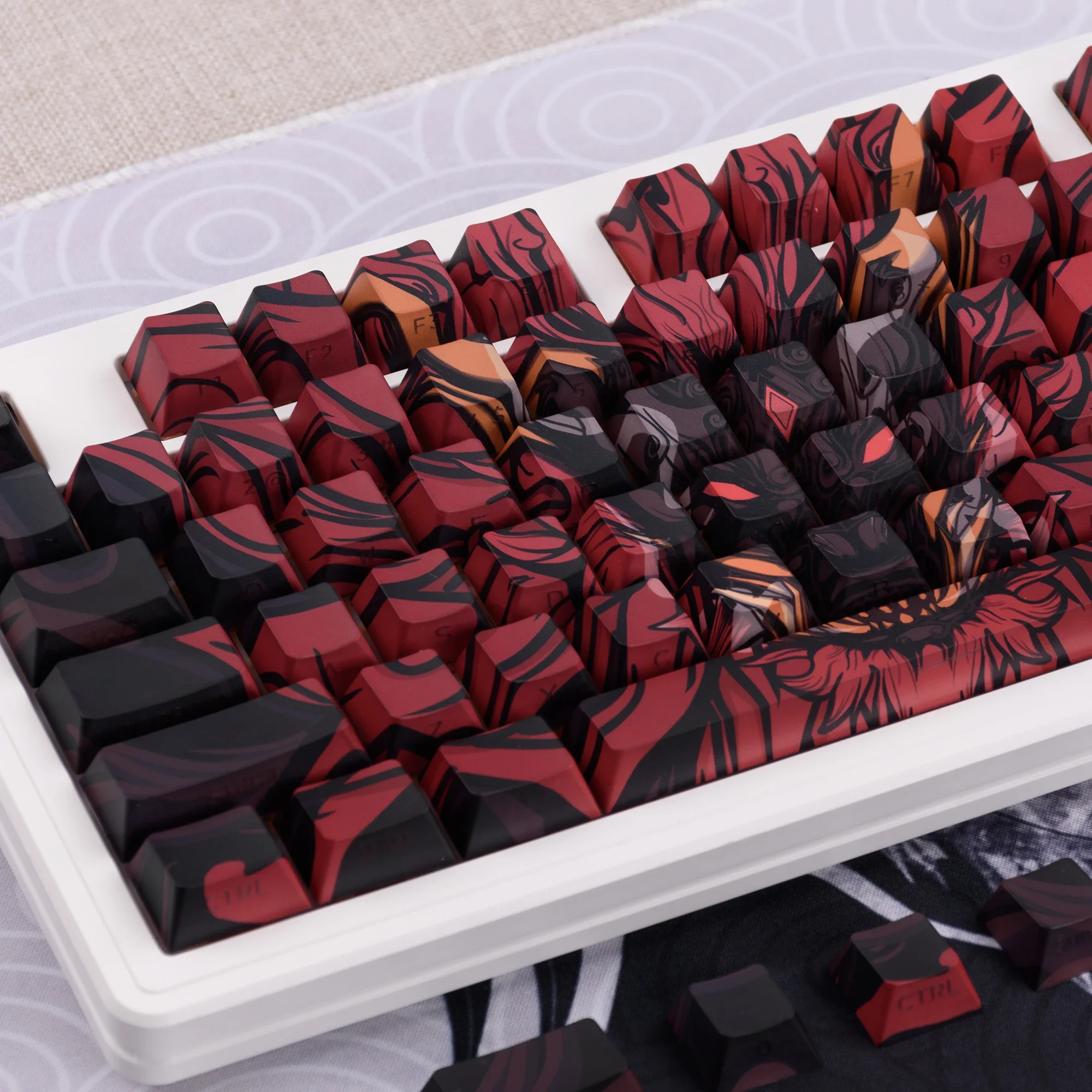 Колпачки клавиш на тему дракона для Wooting 60he Orlong Tarantula механическая беспроводная