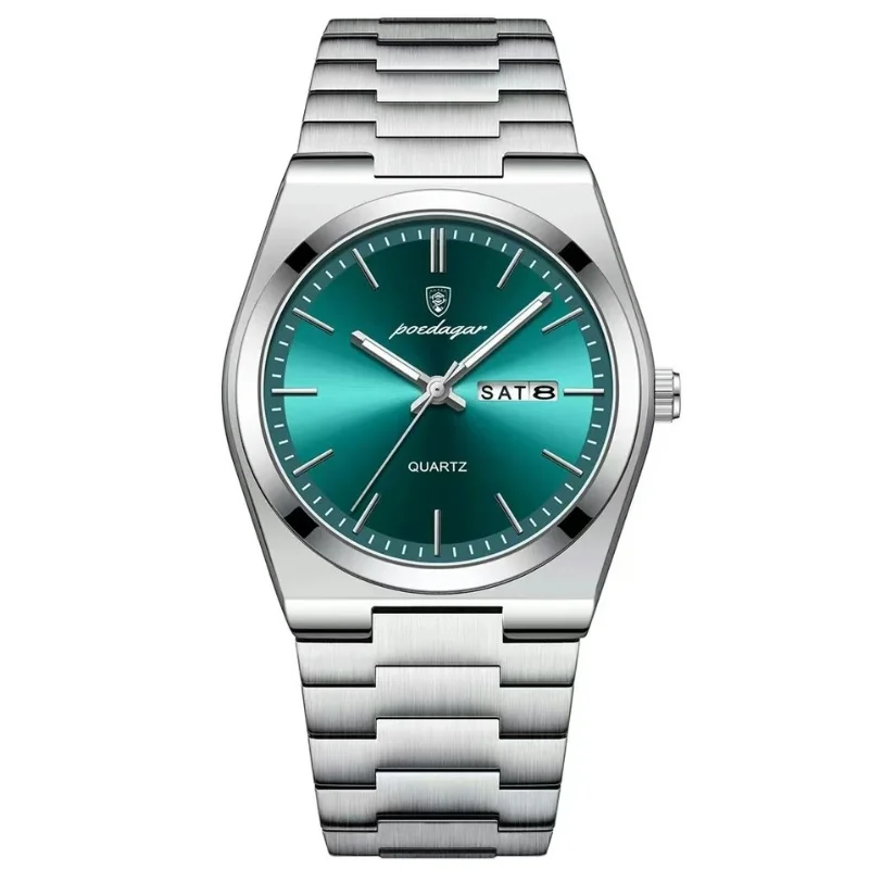 Часы мужские Кварцевые водонепроницаемые из нержавеющей стали с отображением