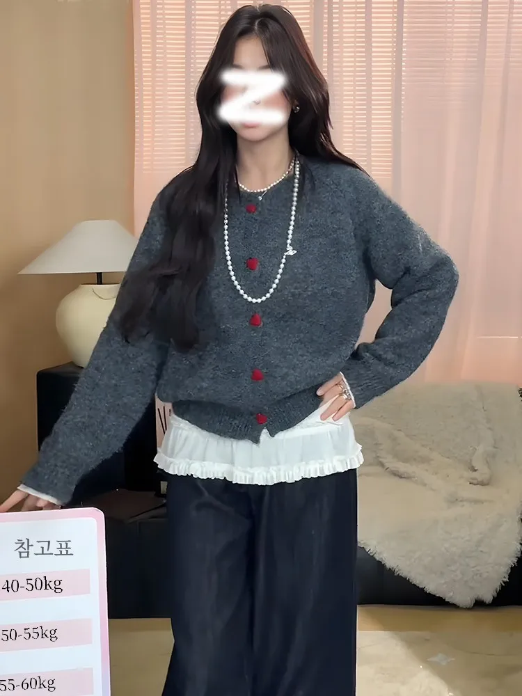 Свитер Love Button с круглым вырезом верхняя одежда женский высококачественный