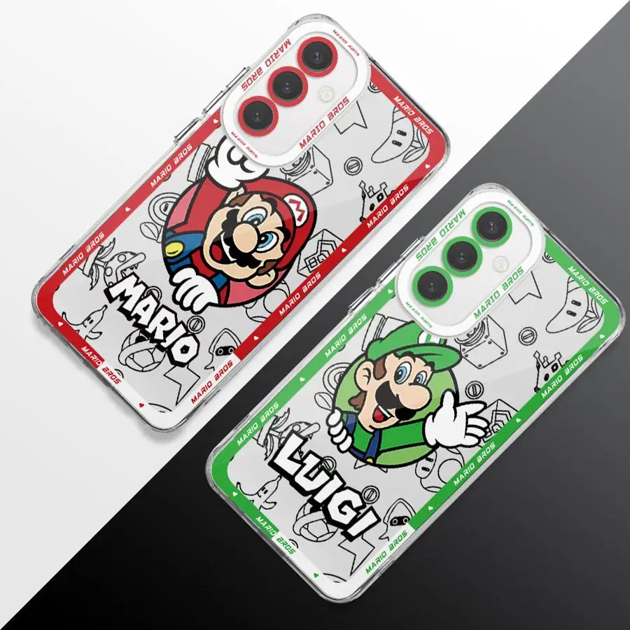 M-Mario Cartoon Super Phone Case for Samsung Galaxy A21s A52s A06 A02 A03s A71 4G A51 A10s A20s A50s A31 A04e A05s Clear Soft