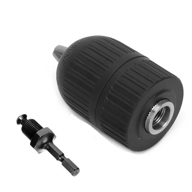 

2-13mm Keyless Drill Chuck 1/2-20UNF 1/4 Hex Shank Quick Change Converter