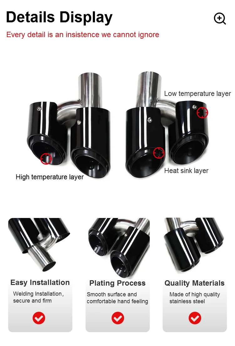 SYPES для Porsche Panamera 09-13 970 высокопроизводительный 304 Нержавеющая сталь титановый