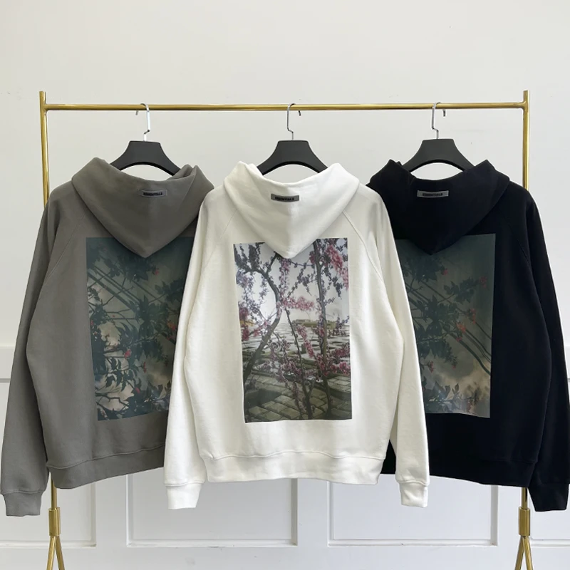

Модные брендовые толстовки, мужские Базовые свитшоты с принтом цветных цветов на спине, пуловер унисекс в стиле хип-хоп