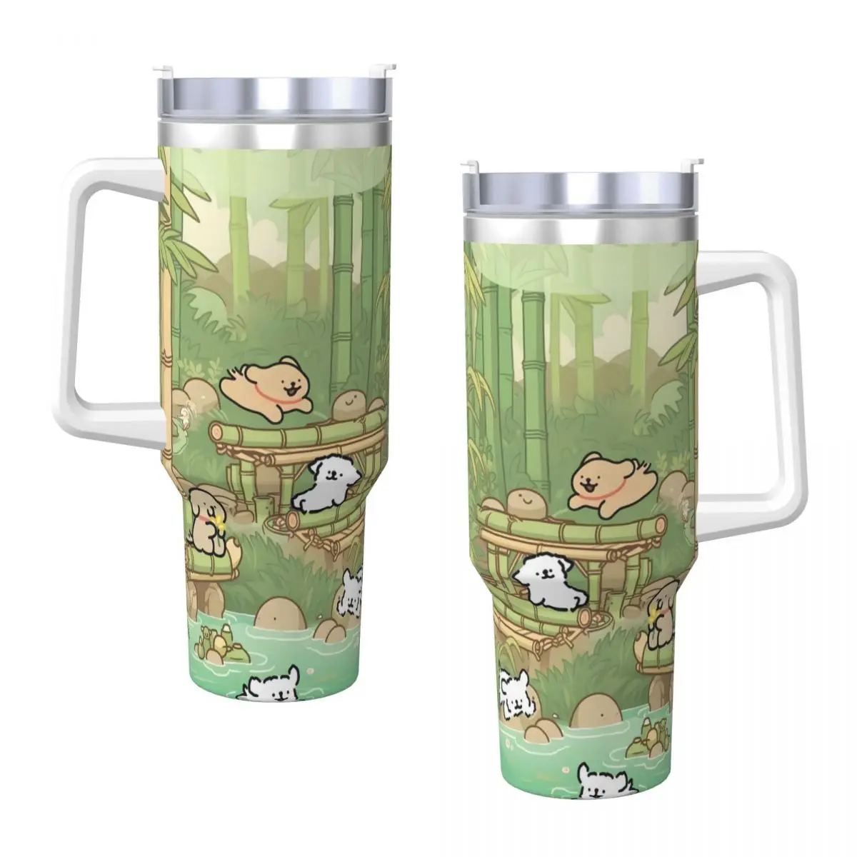 Линия Щенок Мальтийский Бамбуковый Лес Стакан из Нержавеющей Пляжные