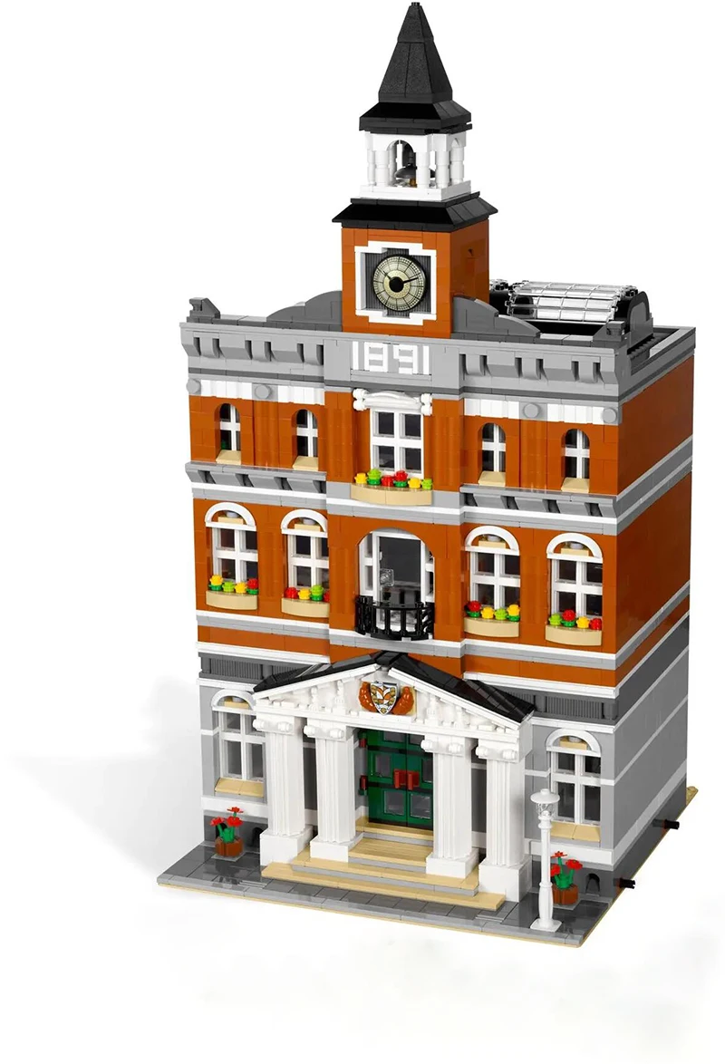 

2766 Pcs City Street View Series Town Hall Compatible 10224 15003 Bricks Building Blocks Education Toys Gifts