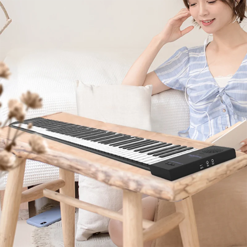 

Children Electronic Otamatone Piano Folding Portable Midi Roll Up Piano Flexible Keyboard Musical Sustainable Instruments