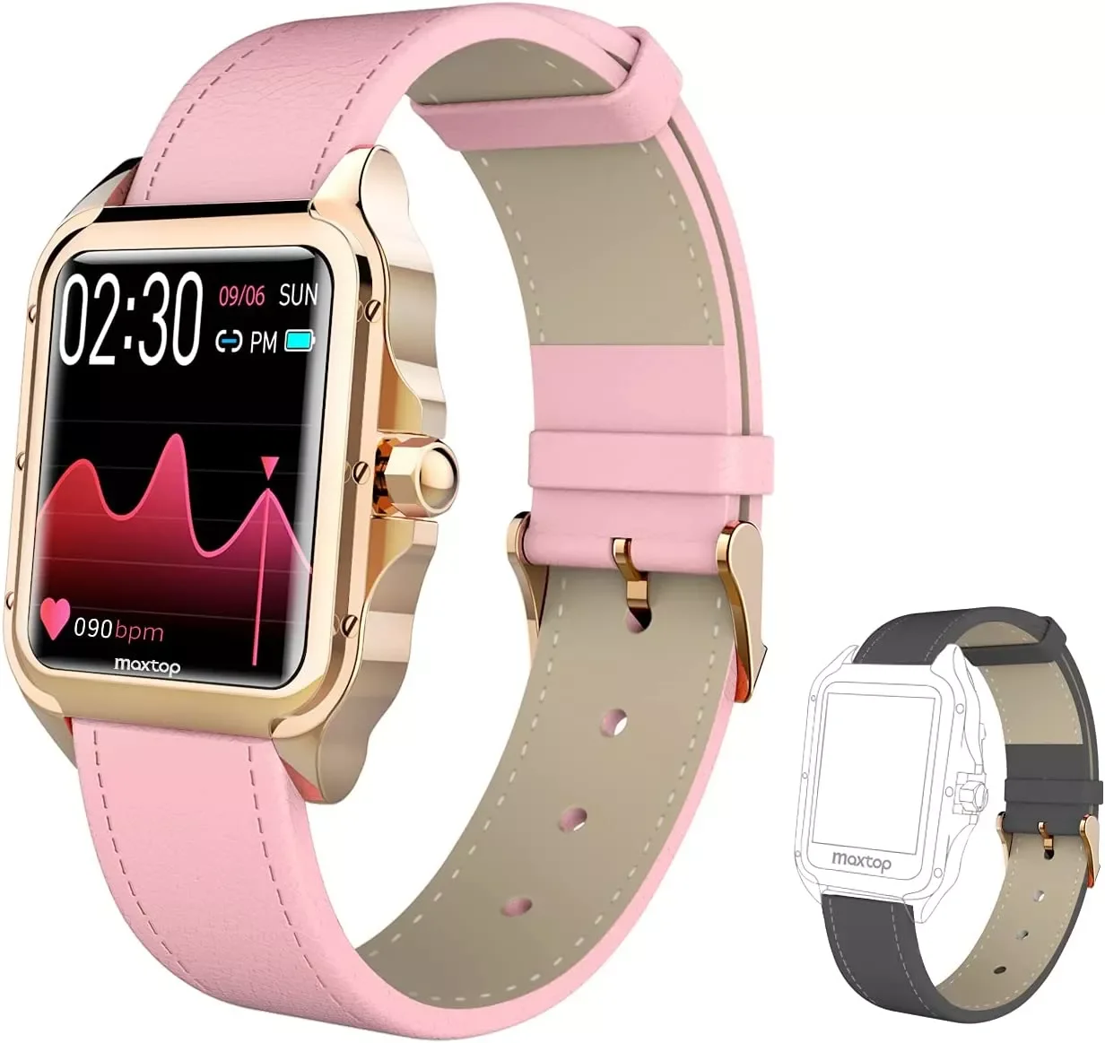 

Женские умные часы 2022 года, фитнес-часы MAXTOP с монитором кровяного давления, пульсометром, трекером сна, водонепроницаемые умные часы