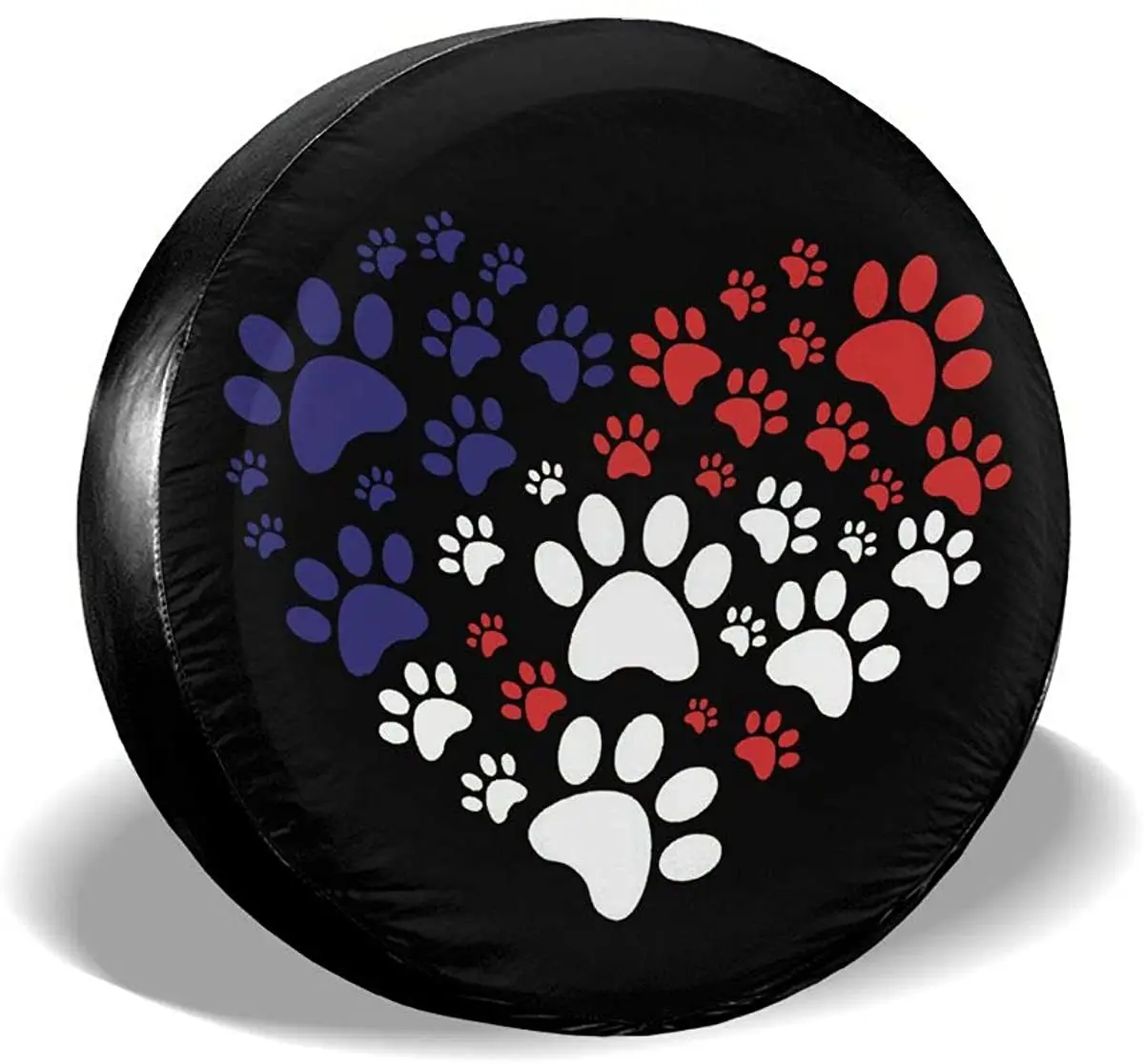 

MSGUIDE Spare Tire Cover Cat Dog Paw Prints Heart Waterproof Wheel Tire Protectors for Jeep, Camper Travel Trailer, RV, SUV, Tru