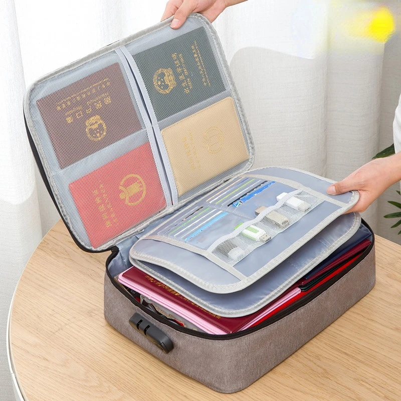 

Document Storage Bag, Home Multi-layer Large Capacity Multi-functional Box Certificate Document Passport Card Bag Organizing Bag