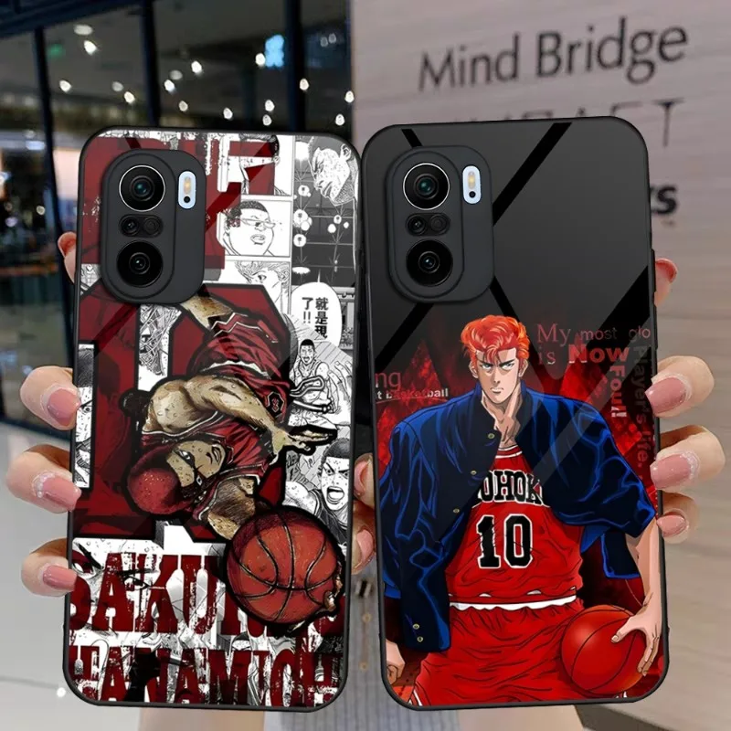 

Чехол для телефона Slam Dunk с Баскетбольным аниме для Xiaomi 13 10 10T 11T 11i Redmi Note 11 8 9 11S Pro Poco M4 F3 X3, стеклянная задняя крышка