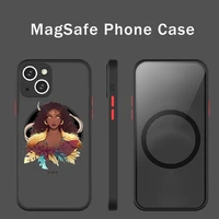 constellation cartoon beauty girl phone case for iphone 13 12 11 mini pro max matte transparent super magnetic magsafe cover