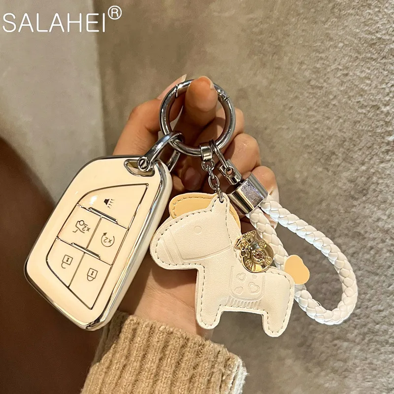 

TPU Car Remote Key Cover Case Bag Holder Full Protection For Cadillac CT4 CT5 CT4-V 2018 2019 2020 2021 Car Keychain Accessories