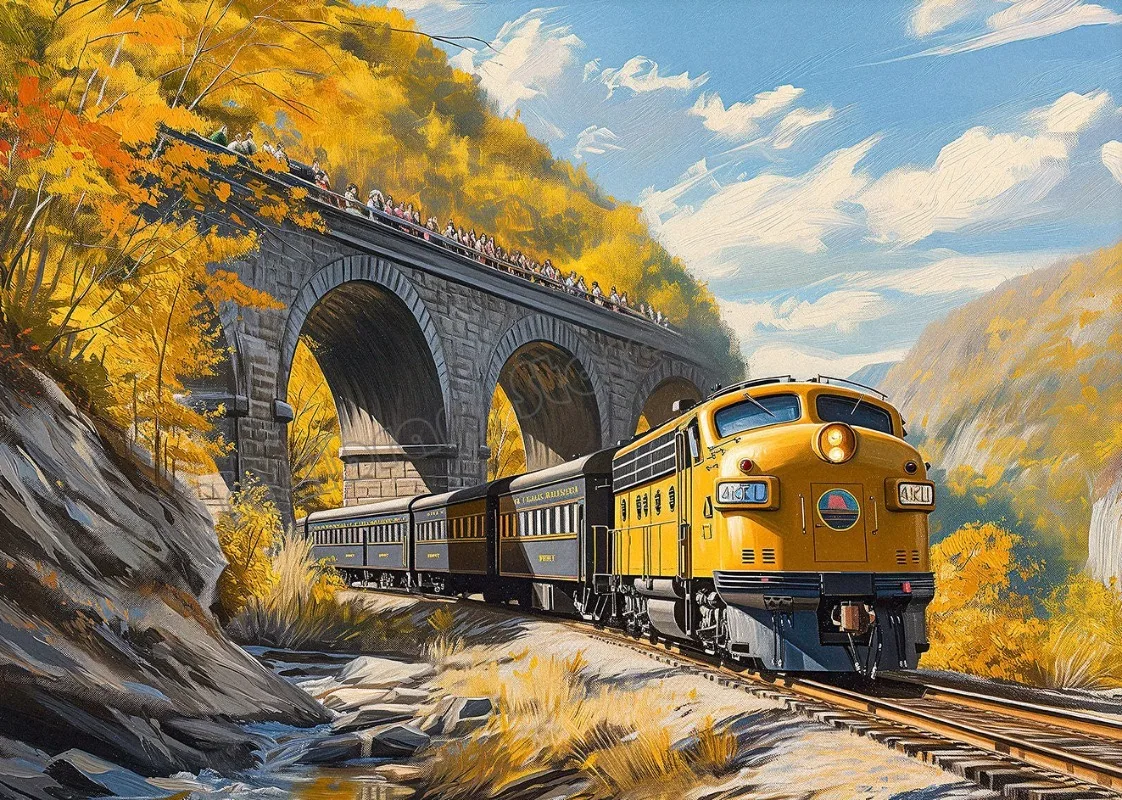 

Винтажный постер паровой поезд на холсте