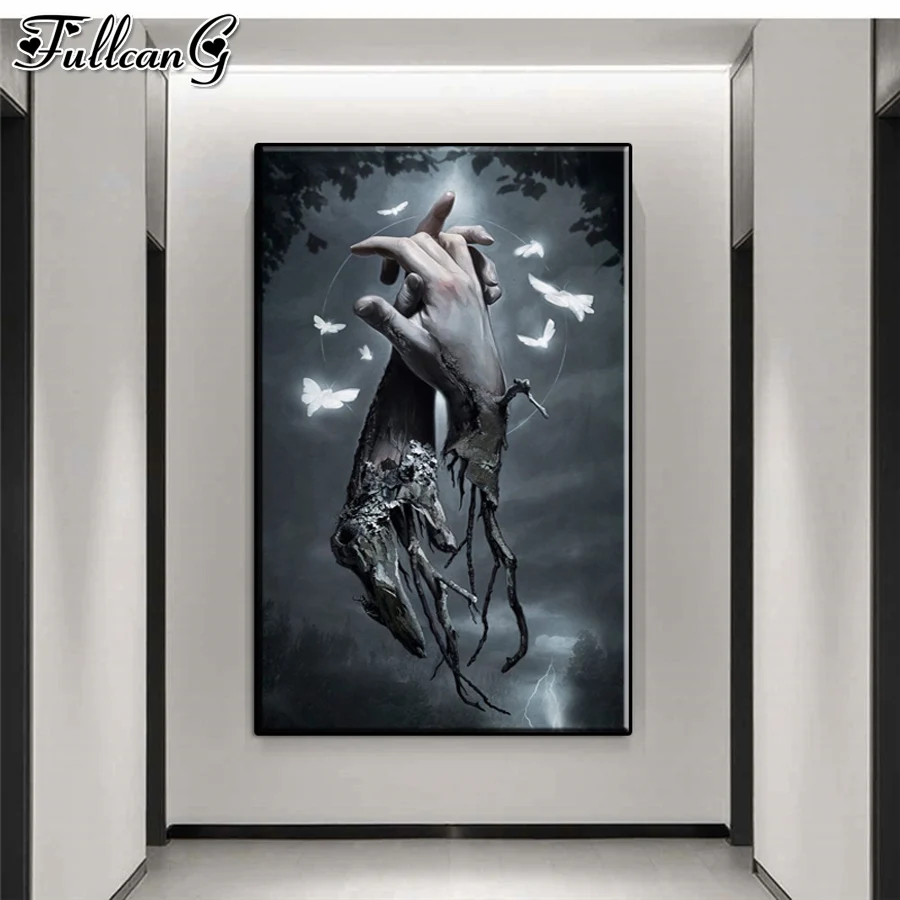 

FULLCANG Свирепый тигр, большая 5d алмазная живопись своими руками, полная квадратная вышивка Стразы, дикая картина FG0849