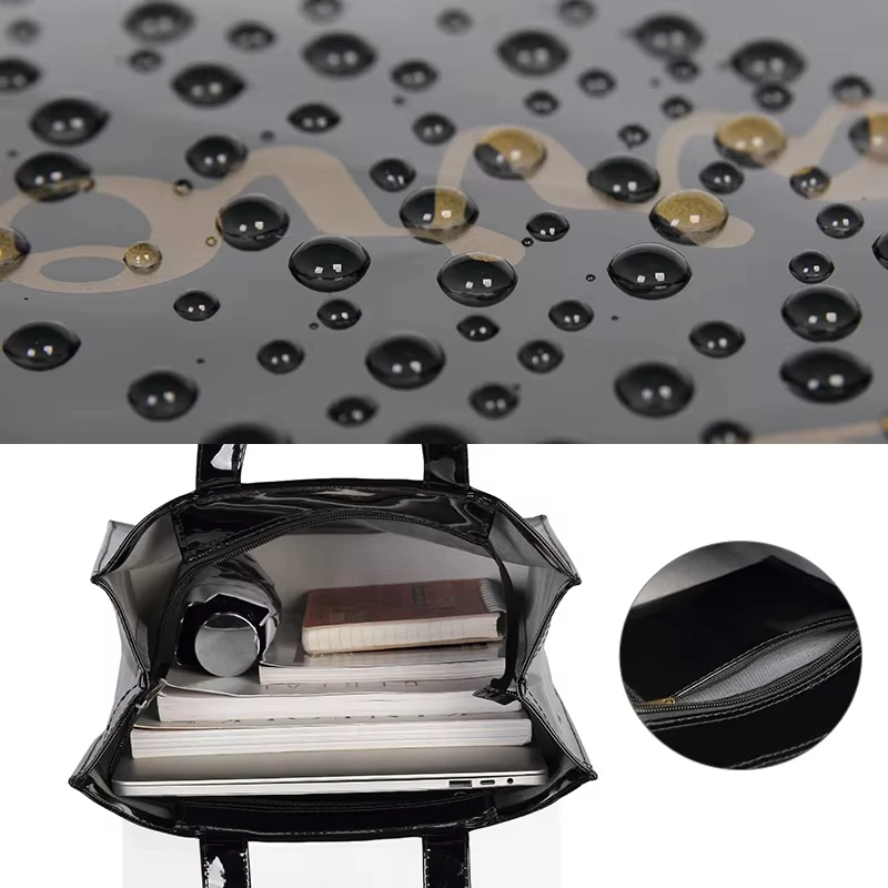 MABULU принцесса с принтом короны черная сумка из ПВХ многоразовая