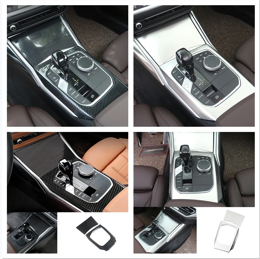 

For BMW 3 Series G20 2019 - 2021 Accessories ABS Carbon Fiber Center Console Gear Shift Decoration Cover Trim front water cup