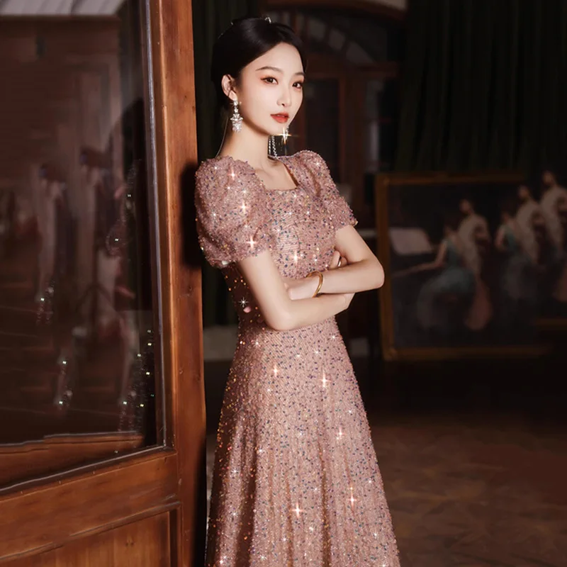 Вечернее платье во французском стиле женское банкетное темперамент достойный