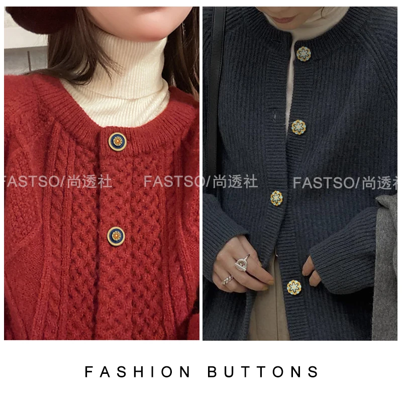 6 шт металлические декоративные кнопки в стиле ретро для одежды женский свитер