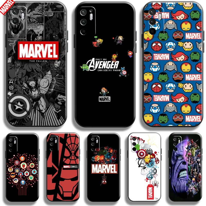 

Marvel Avengers Logo Phone Case For Xiaomi Redmi Note 10 10T 5G Bumper Ultra-Thin Funda Soft TPU Coque Black Back