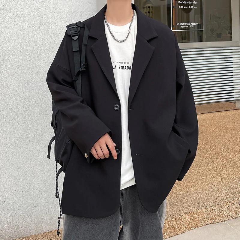 

Spring Men Solid Color Blazers Loose Korean Style Luxury Suit Coats Fashion Male Jackets New Casual 2022 Clothing