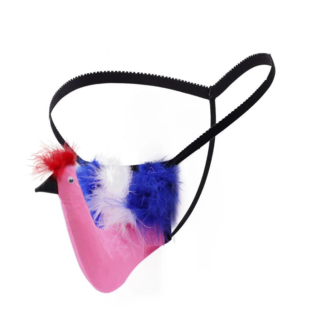 Role-playing Upturned thong men's sexy T pants male panties Creative cartoon bird sexy men's erotic underwear thin string Thongs