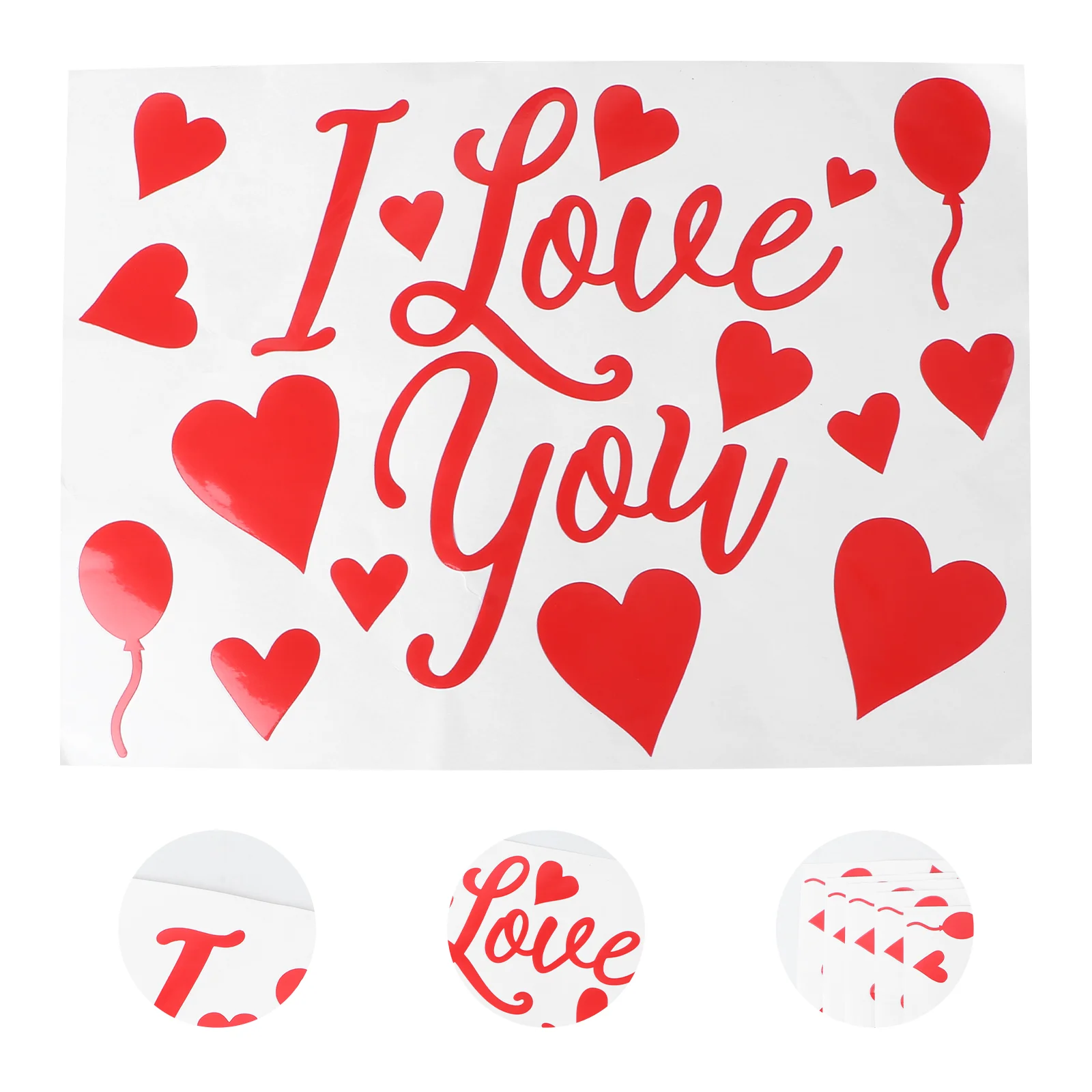 

5pcs Creative Balloon Stickers Birthday Party Balloon Decals Balloon Props (Red)