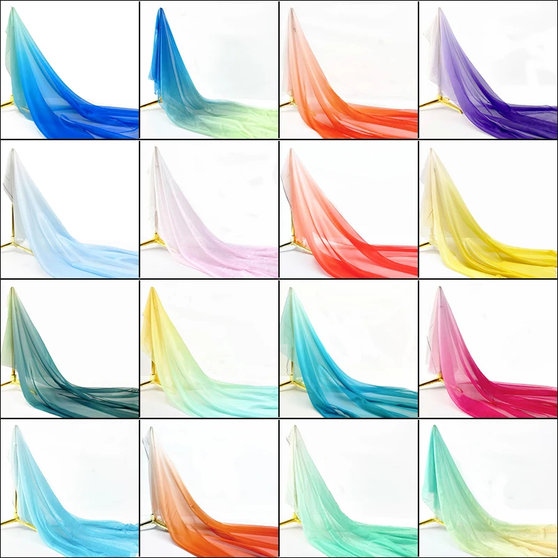 1/3/5 м градиент цвета шифоновая ткань струящаяся 30D тонкая тюлевая для Diy древний